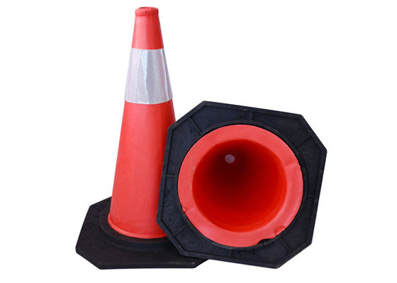 White Reflective Tape Black Base 1m EVA Road Traffic Cone