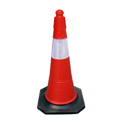 750mm Orange Reflective Warning Traffic Cone With Rubber Base