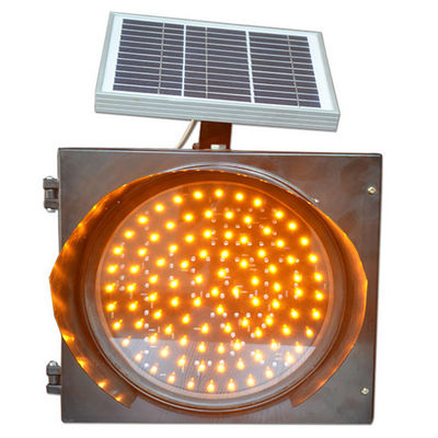 300mm LED 8W Solar Traffic Signal Yellow Blinker Light