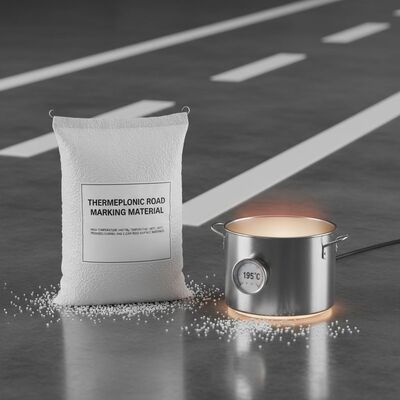 Buy Thermoplastic Road Marking Paint with High Temperature Heating 180°C-200°C, 20% Glass Beads for Reflectivity, and Strong Adhesion to Asphalt and Concrete online manufacture