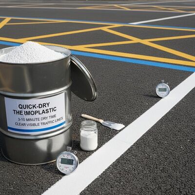 Buy Thermoplastic Road Marking Paint with 3-10 Minute Dry Time, High Retro-reflectivity Glass Beads Mix, and Strong Adhesion to Asphalt and Concrete online manufacture