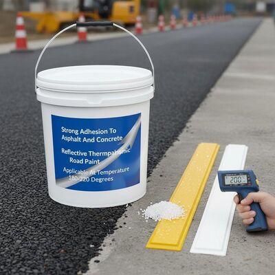 Buy Reflective Thermoplastic Road Paint with Strong Adhesion To Asphalt And Concrete and High Retro-reflectivity Glass Beads Mix Applicable At 180~220℃ online manufacture