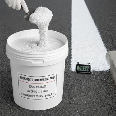 Buy Thermoplastic Road Marking Paint with 20% Glass Beads for Fast Drying (3-10 mins) and Strong Adhesion to Asphalt and Concrete online manufacture